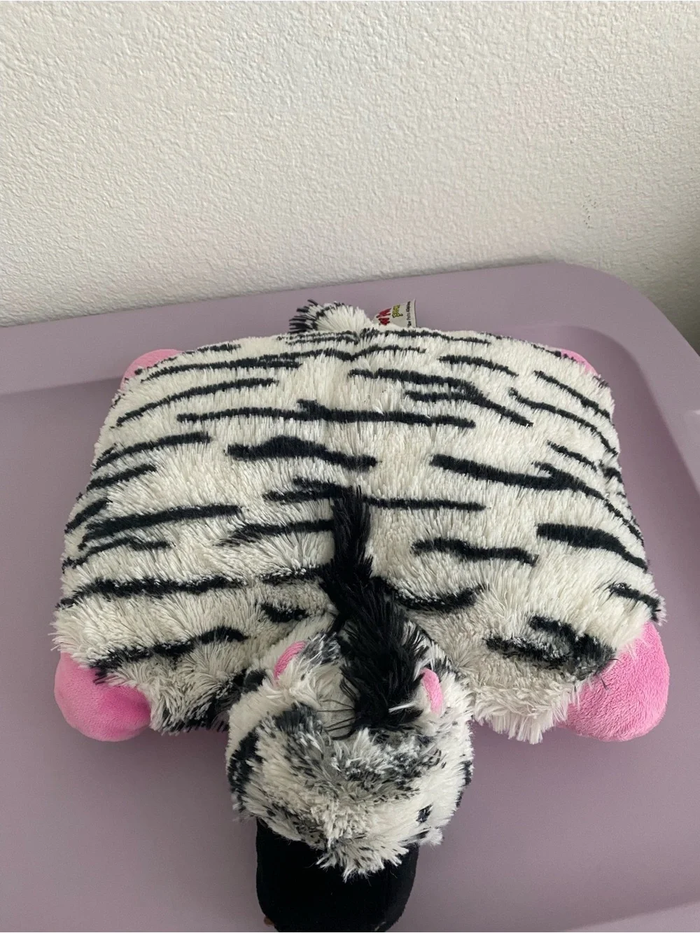 Pillow Pet black & pink Zebra Mini Plush Pee-Wee 2010 Original